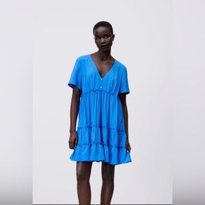 Zara ruffle tiered mini dress